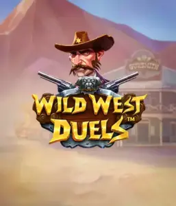  Immerse yourself in the wild world of "Wild West Duels" by Pragmatic Play, featuring a gritty gunslinger ready for a showdown. The image displays a stern cowboy with crossed pistols, framed by a dusty Western town. His sharp gaze and elaborate attire embody the spirit of the Old West. The game's title is prominently featured in a rustic font, adding to the action-packed theme. 