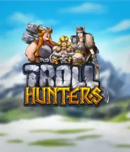 Enter the realm of "Troll Hunters," where valiant Viking warriors stand ready to take on their foes. The logo displays a male and female Viking, armed and ready, with a cold mountainous backdrop. They emanate bravery and might, reflecting the core of the game's adventurous theme.